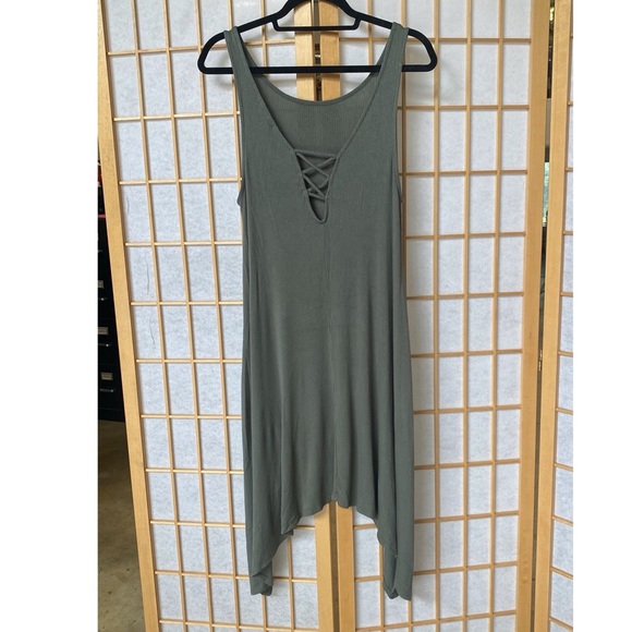 Olive Trapeze Dress - Picture 2 of 3